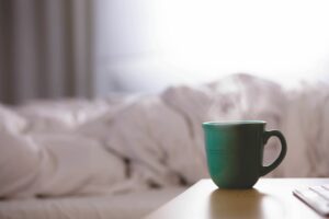 mug on bedside table - flu prevention and treatment